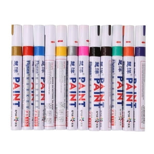 EGNMCR Stylos 12 Coloris Sets Huile de Peinture Fine à base de stylos de marqueur d'art en verre métallique 96ML Stylo de marquage