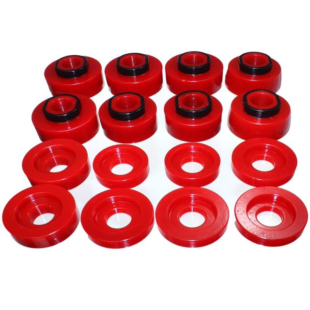 Energy Suspension Body Mount Bushings 4.4124R Red; Performance Polyurethane