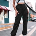 thumbnail image 1 of Meichang Women's Cargo Pants with 6 Pockets, High Waisted, Elastic Waist, Solid,, 1 of 7
