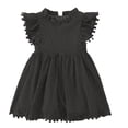 thumbnail image 1 of TopLLC Robe à Manches Courtes Col Rond Imprimé Floral pour Filles avec Manches Volantes Jupe Plissée pour Filles Été Jupe pour Enfants Robe Fille, 1 of 3