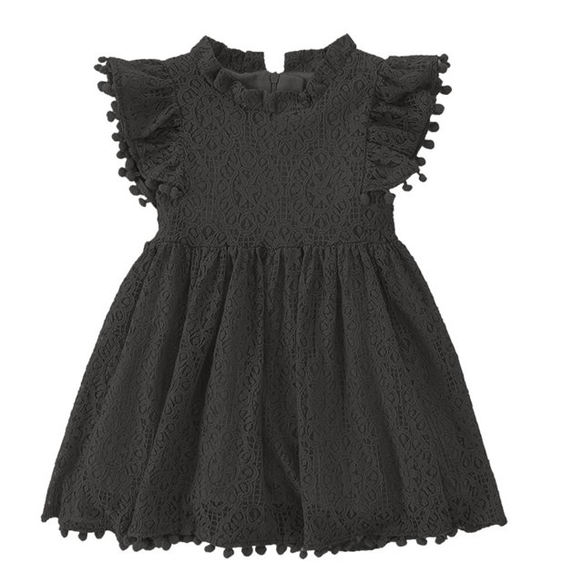 TopLLC Robe à Manches Courtes Col Rond Imprimé Floral pour Filles avec Manches Volantes Jupe Plissée pour Filles Été Jupe pour Enfants Robe Fille