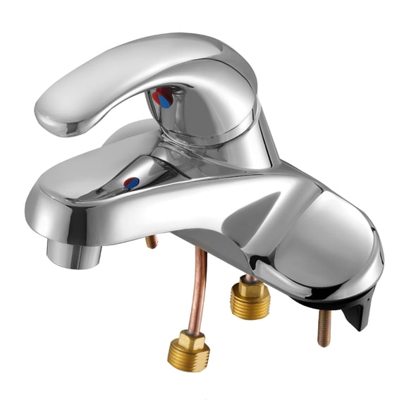 KFFKFF Single Handle Sink Faucet, Chrome-Plated Silver Single Handle Bathroom Faucet, Kitchen Water Faucets with Overflow 1 or 3 Hole