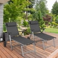 thumbnail image 1 of Costway 2 PCS Folding Chaise Lounge Chair Aluminum Recliner Back Adjust Wheels, 1 of 8