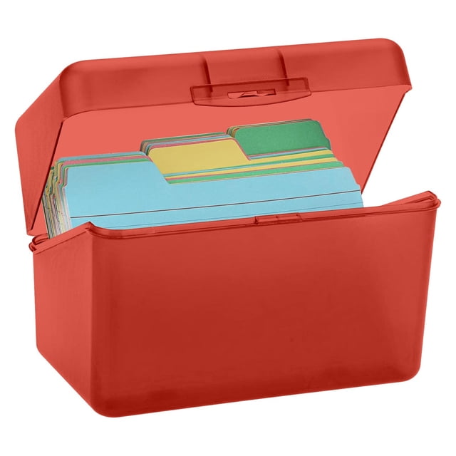 1 Pc Index Card Box - Index Card Holder Notecard Box Recipe Card Box Plastic Storage Organizer for Filling Index Cards, Note cards, Flashcards, Recipes and Addresses