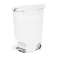 thumbnail image 2 of Simplehuman 40 Liter / 10.6 Gallon Slim Kitchen Step Trash Can With Secure Slide Lock, White Plastic, 2 of 5
