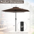 thumbnail image 3 of Gymax Outdoor Patio Umbrella Modern Table Umbrella w/8 Heavy Duty Ribs Sun-proof Coffee, 3 of 10