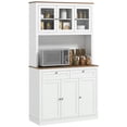 thumbnail image 1 of HOMCOM Armoire de Garde-Manger 71 Pouces avec Espace pour Micro-Ondes Buffet avec Huche Blanc, 1 of 10