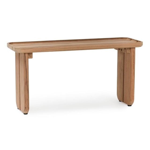 Pemberly Row Table Basse d'Extérieur en Bois de Teck de 31 Pouces en Ton Naturel