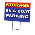 thumbnail image 1 of Storage RV & Boat Parking 18"x24" Yard Sign & Stake Outdoor Plastic coroplast Window, 1 of 4