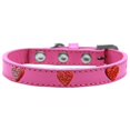 thumbnail image 1 of Red Glitter Heart Widget Dog Collar Bright Pink Size 16, 1 of 1