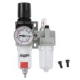 thumbnail image 2 of Compressor Air OilWater Separator DualUnit Aluminum Alloy Body Iron Cup Protective Cover Pressure Gauge, 2 of 7