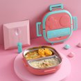 thumbnail image 4 of Renjiang Lunch Box Teen Blue Lunch Boxoutdoor Tableware 304 Portable Stainless Steel Lunch Box Dinner Plate Robot Shaped Lunch Box with Portable Three Spaces Bento Box for Teen, 4 of 5