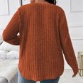 thumbnail image 4 of Besolor Plus Size Long Sleeve Tops for Women V Neck Pullover Sweaters Loose Dressy Curvy Hem Spring Fall Tunic Shirts, 4 of 7