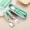 thumbnail image 4 of Uuiauoio Stainless Steel Foldable Travel Utensil Set Portable Spoon Fork and Storage Box Camping Hiking Picnic Office Lunch Compact Reusable Tableware Kit, 4 of 6