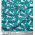 thumbnail image 1 of Soimoi Moss Georgette Fabric Dot,Star & Unicorn Animal Print Fabric by the Yard 42 Inch Wide, 1 of 3
