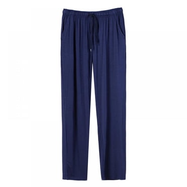 EIMELI Pantalon de Sommeil en Tricot Jersey pour Hommes Tailles Étendues L-4TG