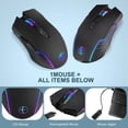 thumbnail image 3 of Wireless Mouse Mouse Jiggler Mouse Mover LED Rechargeable 2.4G Mause Ergonomic Mini Mouse USB Optical Mice 1600 DPI,1 x Wireless Gaming Mouse 1 x USB receiver 1 x type-c adapter 1 x type-c cable, 3 of 7