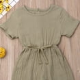 thumbnail image 3 of Sylvamorning Infant Baby Romper Solid Color Short Sleeve Elastic Waist Jumpsuit, 3 of 7
