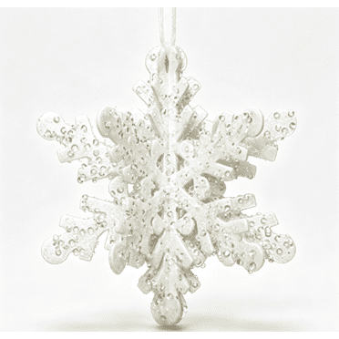 Holiday Time, 3D White Snowflake Christmas Ornament