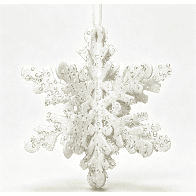 Holiday Time, 3D White Snowflake Christmas Ornament