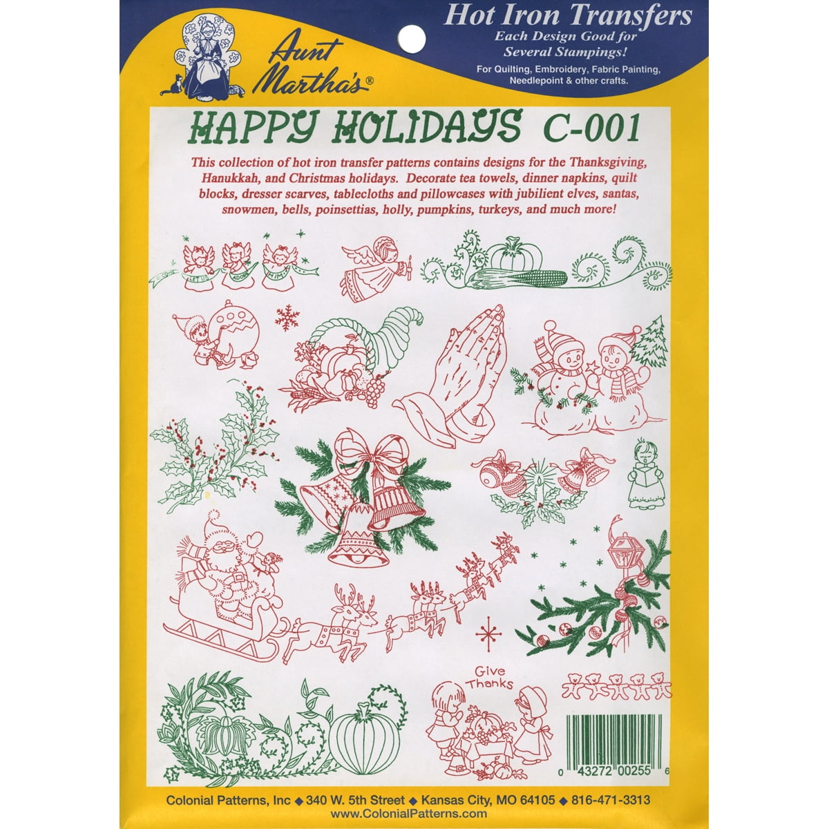 Aunt Martha's Iron-On Transfer Collection-Happy Holidays - TPC2-C001