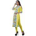 thumbnail image 4 of Moomaya Kurtis Droits Imprimés pour Femmes, Col en V, Manches Retroussables, Kurta Tunique, 4 of 6