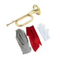 thumbnail image 1 of Clairon Soufflant Signal Instrument de Musique Clairon Scout Cuivre Massif et Laiton Style Clairon C, 1 of 8