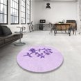 thumbnail image 4 of Ahgly Tapis d'Intérieur Lavable en Machine Carré Transitionnel Lilas Violet Vif, 4 Pieds Carré, 4 of 7