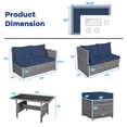 thumbnail image 3 of Costway 7 PCS Patio Rattan Dining Set Sectional Sofa Couch Ottoman Navy, 3 of 10