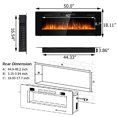 thumbnail image 4 of 50" Electric Fireplace Insert, 750W/1500W LED Fireplace w/Remote Control, 8H Timer & 12 Flame Colors, Wall Mounted Fireplace, Fireplace Heater, Recessed Electric Fireplace for Home RV, 4 of 10