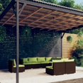 thumbnail image 1 of vidaXL 9 Piece Garden Lounge Set with Cushions Poly Rattan Brown, 1 of 5