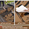 thumbnail image 4 of Tapis d'Extérieur Réversible 9x12 Pi – Tapis de Patio en Paille Plastique Imperméable avec Résistance aux UV – Tapis Facile à Nettoyer Comprend un Sac Portable et 4 Piquets pour VR, Plage, Terrasse et Camping – Noir Brun, 4 of 8