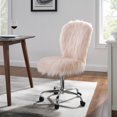 thumbnail image 4 of Chaise de Bureau sans bras Cassia Faux Flokati, Blush, 4 of 8