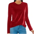 thumbnail image 2 of Jsaierl Chemisier en Velours Doré pour Femmes à Manches Longues, Chemise Habillée pour Soirée Élégante, Tunique Décontractée à Col Rond, 2 of 6