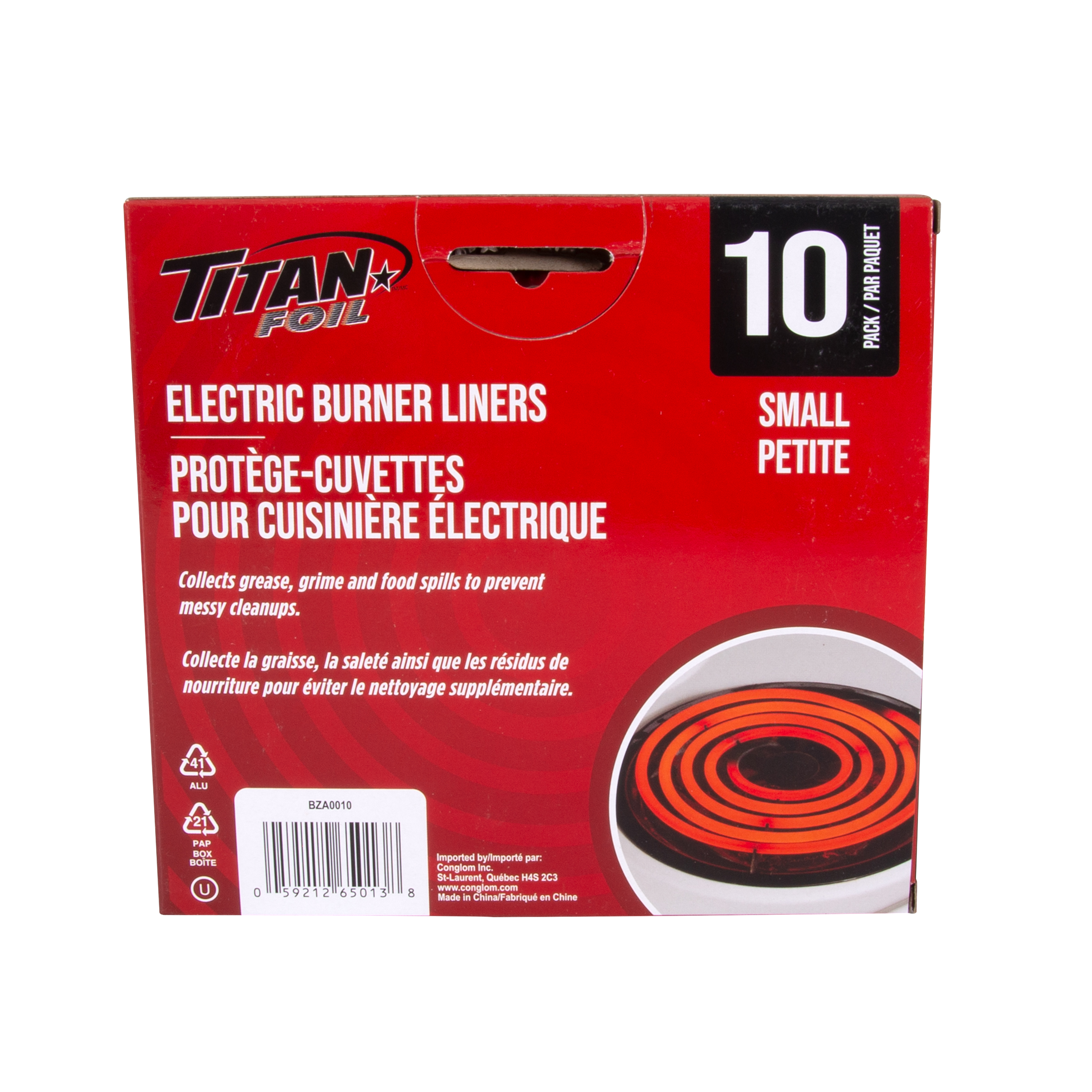 TITAN Petits Protégé-Cuvettes Pour Cuisiniere, paquet de 10