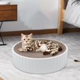 thumbnail image 2 of Milaget Grattoir Rond pour Chat Lit 31Cmx31Cmx6cm Protection de Meubles Planche à Griffer Blanche, 2 of 9