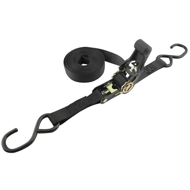 1 in. x 15 ft. S-Hook Ratchet Strap - Black