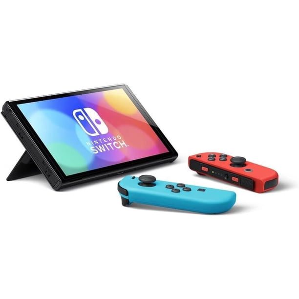 Nintendo Switch Console - OLED Model with Neon Blue and Red Joy