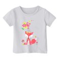 thumbnail image 1 of TZEWGL Hauts pour Enfants Imprimé Graphique Col Rond Manches Courtes Ample pour Filles Garçons Taille 12-13T, 1 of 4
