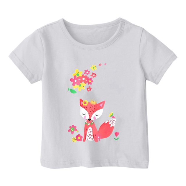 TZEWGL Hauts pour Enfants Imprimé Graphique Col Rond Manches Courtes Ample pour Filles Garçons Taille 12-13T