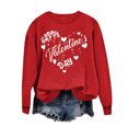 thumbnail image 1 of Penkiiy Chandail en Molleton de la Saint-Valentin pour Femmes Drôle Cœur Graphique Chemise de la Saint-Valentin Décontractée Manches Longues Chandail m Rouge, 1 of 4