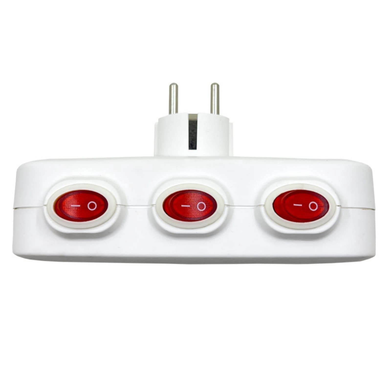 1 to 3 Way Power Extension Socket, 3 Outlets Independent Switch Wall Mounted Overload Protection Power Adapter