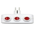 thumbnail image 1 of 1 to 3 Way Power Extension Socket, 3 Outlets Independent Switch Wall Mounted Overload Protection Power Adapter, 1 of 7