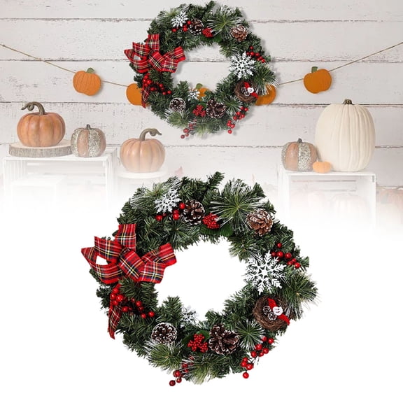 WHEANG Artificial Fall Autumn Wreath Peony Pumpkin Wreath For Front Door Indoor Outdoor Decor Thanksgiving Wreaths Garland Seasonal Door Hanger For Halloween