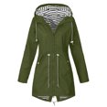 thumbnail image 2 of Kcodviy Women Solid Rain Jacket Mid Weight Womens Jacket Outdoor Plus Size Waterproof Plus Size Maternity Jacket Hooded Windproof Loose Coat, 2 of 5