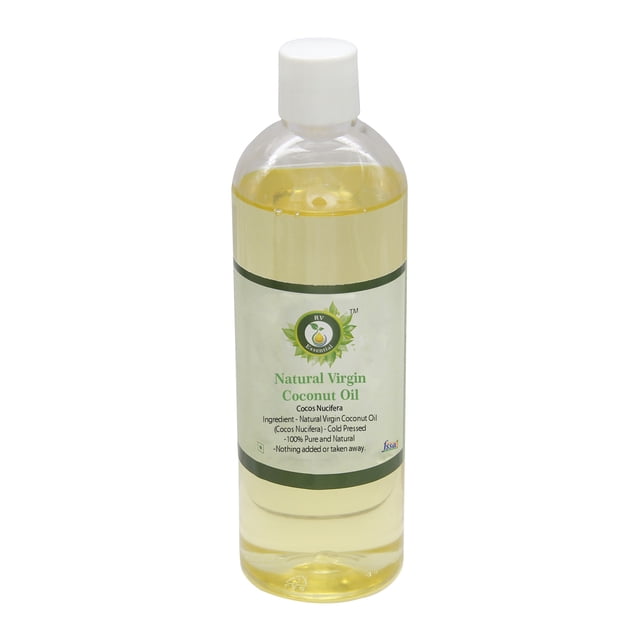 Natural Virgin Coconut Oil Cocos Nucifera For Skin Moisturizes Skin For Teeth For Nails For Removing Makeup For Hair Pure Natural Cold Pressed 100ml 3.38oz By R V Essential