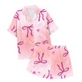 thumbnail image 5 of Ensemble de Pyjama en Satin pour Fille, Imprimé, Manches Courtes, Ensemble de Pyjama à Boutons pour Filles, Ensemble de Pyjama Décontracté pour Filles, Pyjamas pour Filles Taille 10-11 Ans, Mode Garçons Filles, 5 of 5