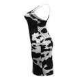 thumbnail image 4 of Women Halter Bodycon Sleeveless Ruched Spaghetti Strap Tie Dye Printing Club Party Mini Dress, 4 of 6