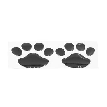 Unique Bargains 2pcs Black Car Auto Bear Paws Cat Dog Foots Pattern Sticker 3D Reflective Decal