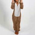 thumbnail image 1 of Mikilon Combinaison Pyjama à Capuche à Manches Longues pour Femmes, Décontractée, Chaude pour l'Hiver, Tenue de Nuit, 1 of 1